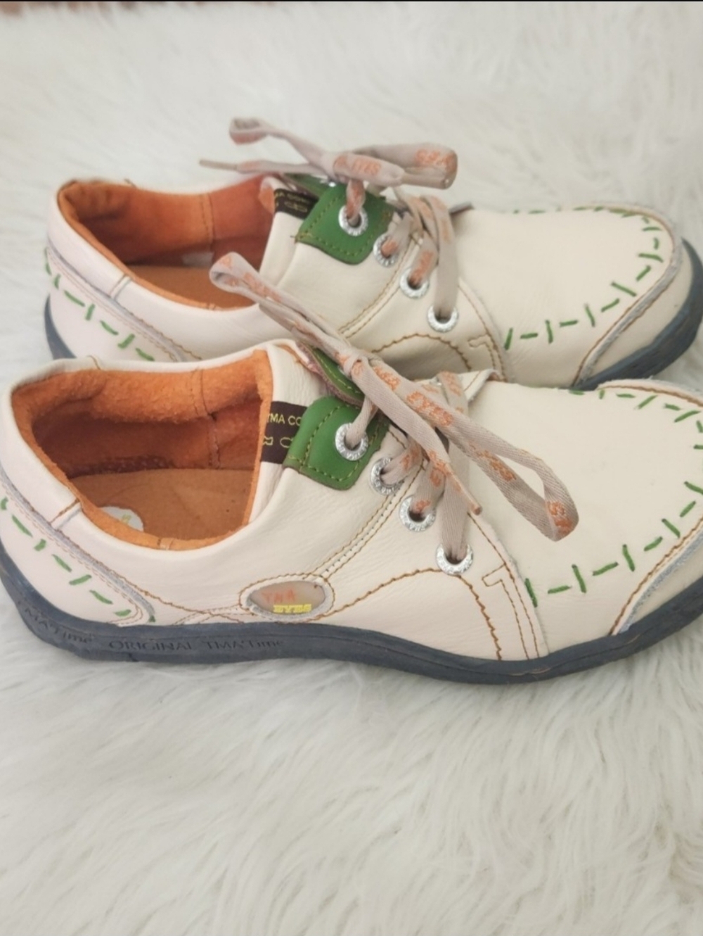 TMA Eyes White Hand Stitched Walking Sneakers 8.5